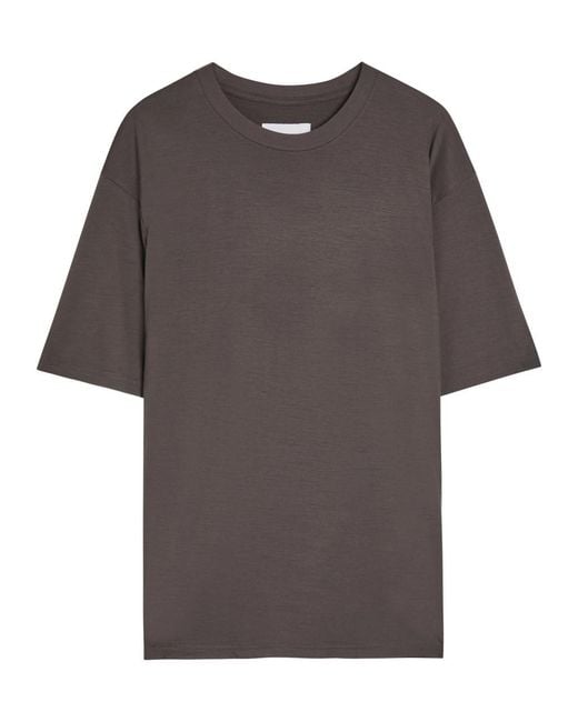 Ssstein Gray Oversized Wool T-Shirt for men