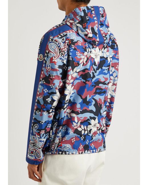 Moncler Blue Hotay Printed Shell Jacket for men