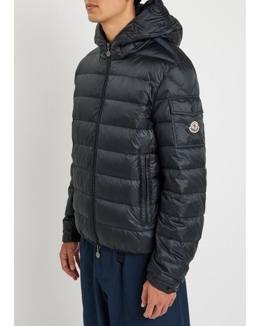Moncler Black Najan Quilted Hooded Shell Jacket for men