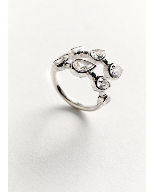 Completedworks White Arc Rhodium-Plated Ring