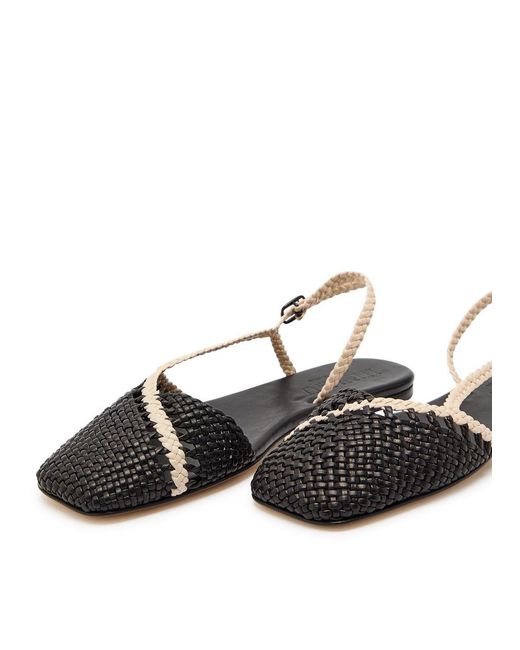 Hereu White Rondaia Woven Leather Sandals
