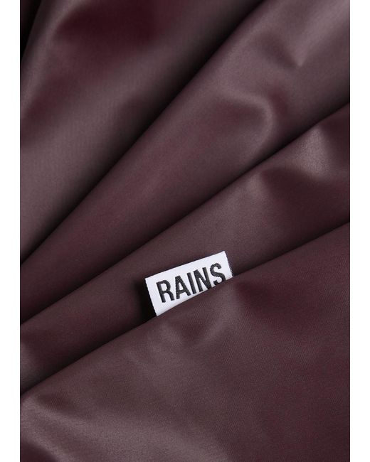 Rains Purple Belted Hooded Longline Waterproof Jacket