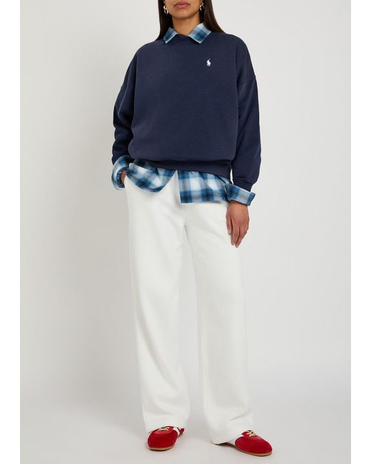 Polo Ralph Lauren Blue Logo Cotton-Blend Sweatshirt