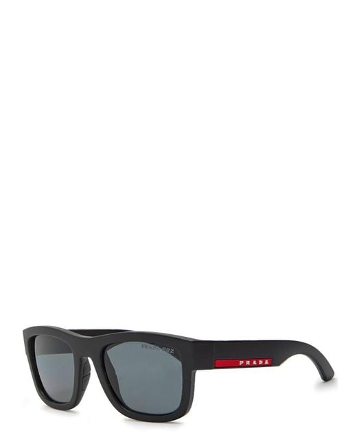 Prada Linea Rossa Black Wayfarer-Style Sunglasses for men