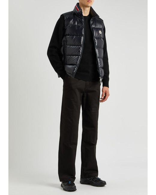 Moncler Black Ouse Quilted Shell Gilet for men