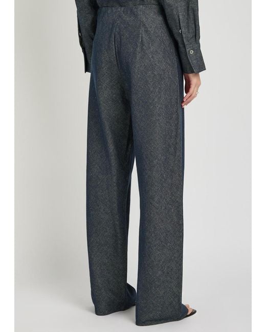 Vince Blue Colette Wide-Leg Chambray Trousers