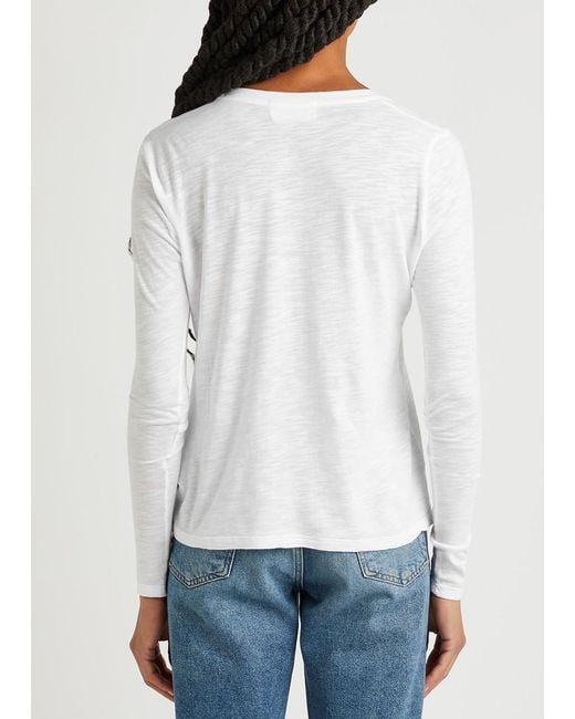 American Vintage White Jacksonville Slubbed Cotton-Blend Top