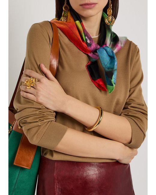 Versace Natural Layered-Neck Wool-Blend Jumper