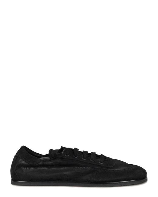 Dear Frances Black Mesh And Suede Sneakers