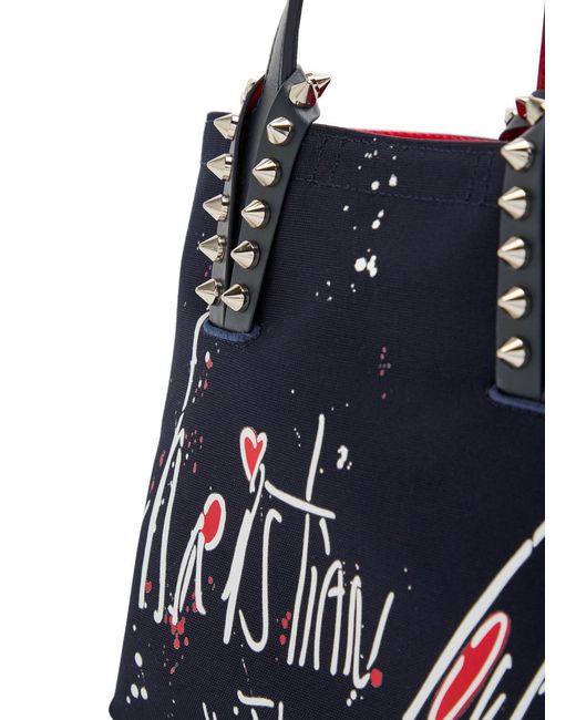 Christian Louboutin Blue Cabata Mini Canvas Tote