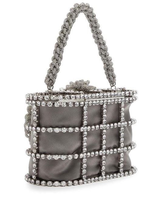 Rosantica Metallic Holli Timo Crystal-Embellished Top Handle Bag