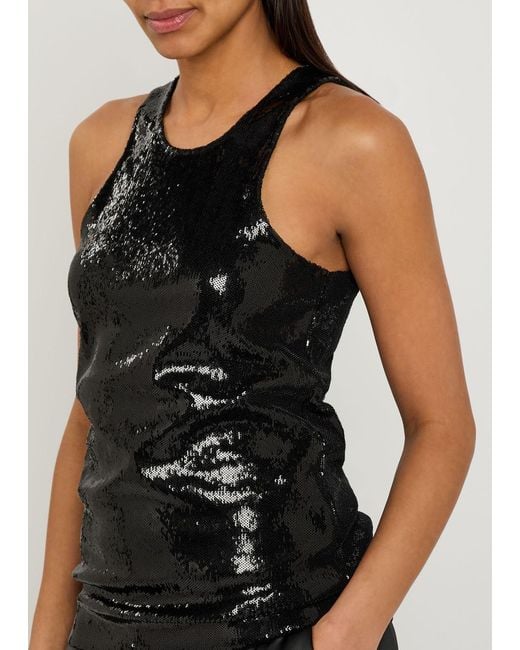 Totême Black Sequin Tank Top