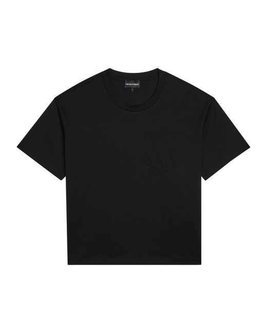 Emporio Armani Black Cotton T-Shirt