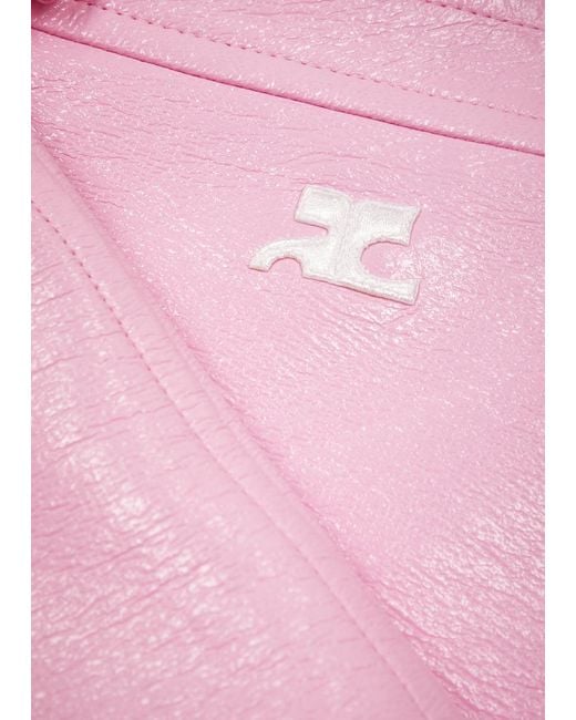 Courreges Pink Logo Vinyl Mini Skirt