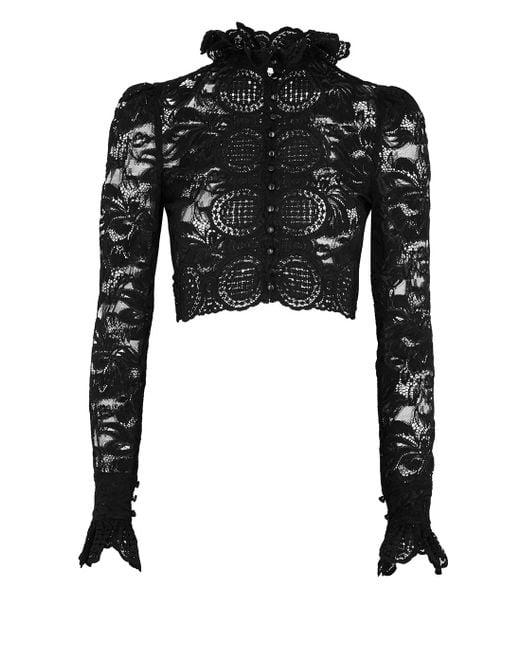 RABANNE Cropped lace top