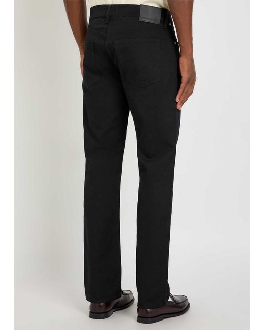 Citizens of Humanity Black Elijah Straight-Leg Cotton-Blend Trousers for men