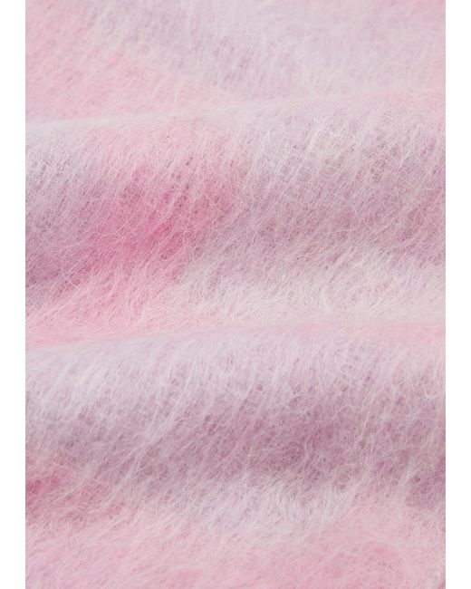 Acne Pink Vandy Logo-jacquard Wool-blend Scarf