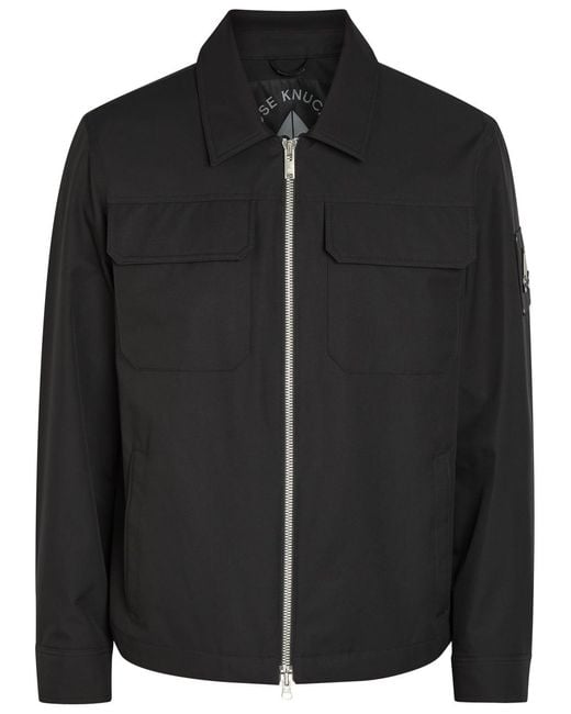 Moose Knuckles Black Jacques Logo Woven Jacket for men