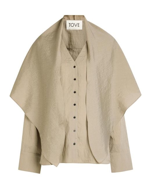 TOVE Natural Kiki Pinstriped Woven Shirt