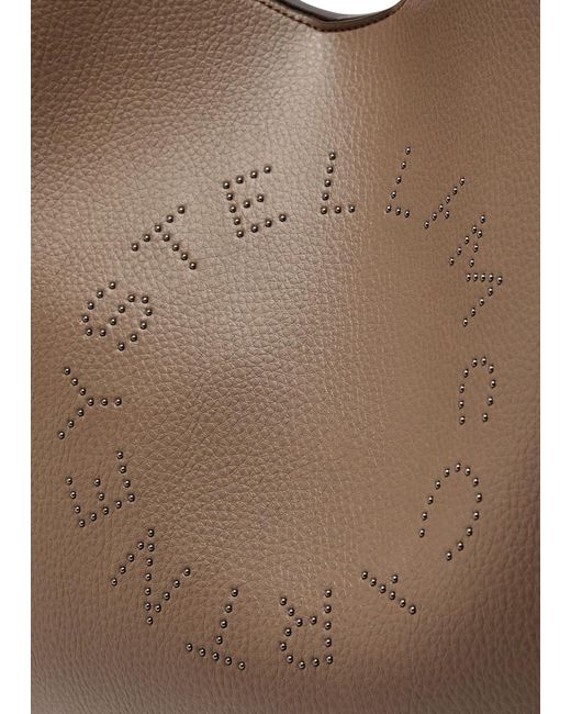 Stella McCartney Brown Logo Large Faux Leather Shoulder Bag