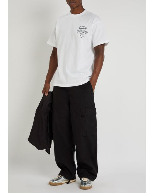 Carhartt White Sandwich Printed Cotton T-Shirt for men
