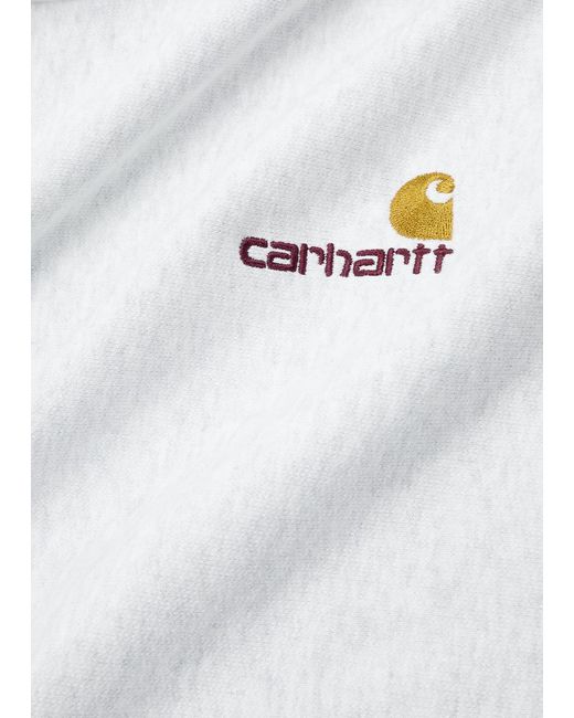 Carhartt White American Script Hooded Cotton-Blend Sweatshirt for men