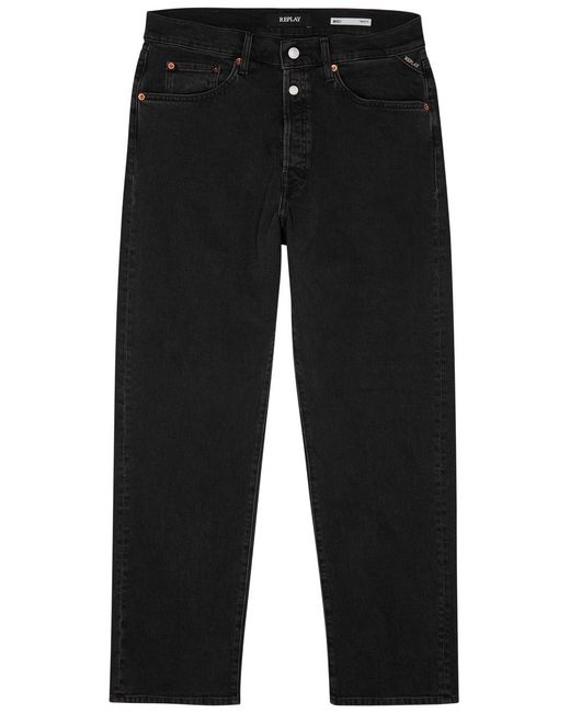 Replay Black M9z1 Straight-leg Jeans for men