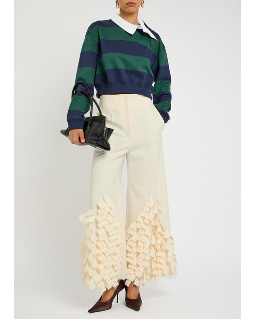 A.W.A.K.E. MODE Natural Laser-Cut Crepe Trousers