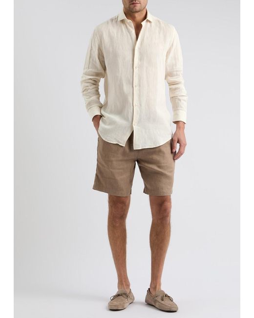 Frescobol Carioca White Antonio Linen Shirt for men