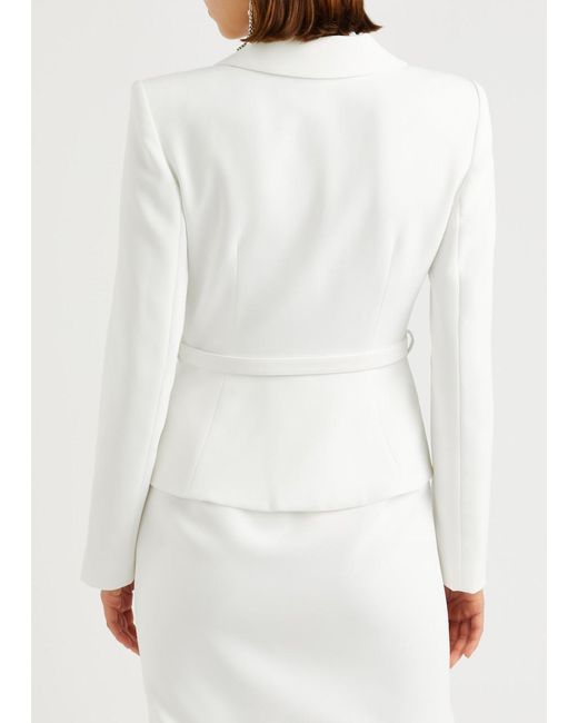 Self-Portrait White Belted Blazer Midi Dress