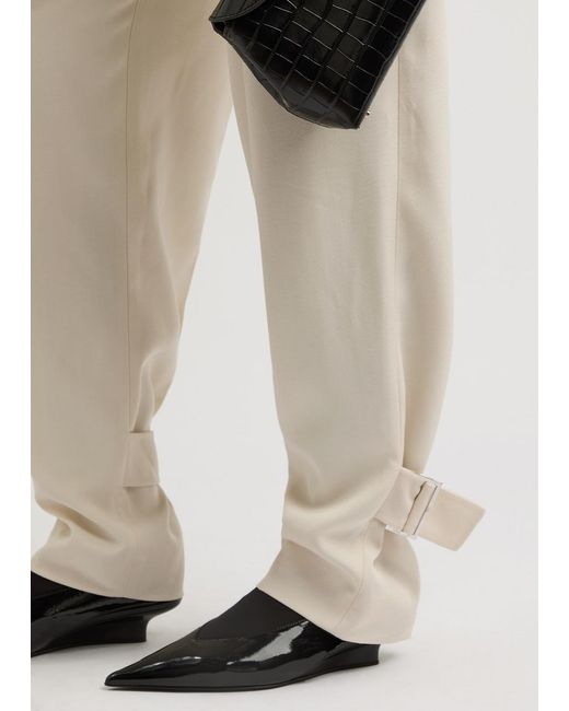 Totême  Natural Buckle-Cuffs Tapered-Leg Trousers