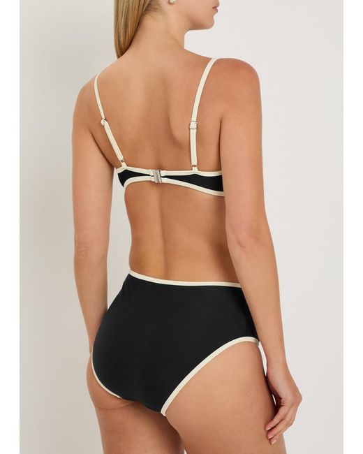 SOLAQUA Black Contrast-Trim Bikini