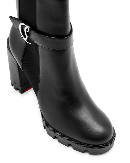 Christian Louboutin Black Chelsea Lug 115 Leather Platform Ankle Boots