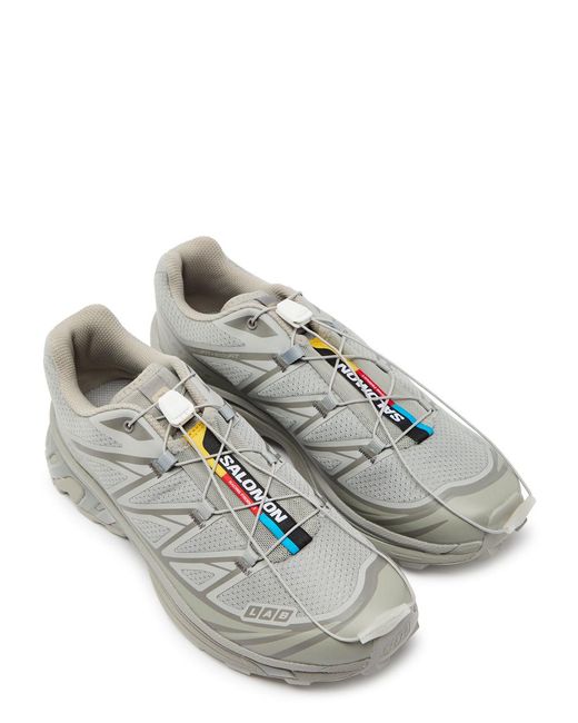 Salomon Gray Xt-6 Panelled Mesh Sneakers for men