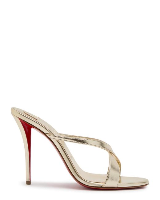 Christian Louboutin Mulazee Cross 100 Metallic Leather Sandals