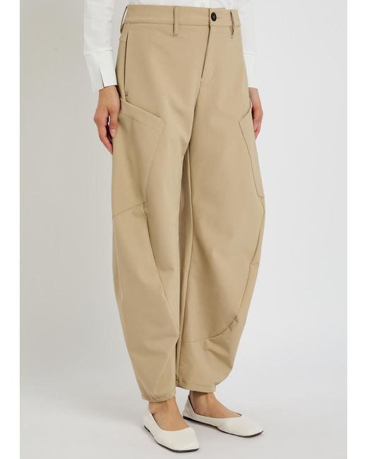 High Natural Greece Barrel-Leg Jersey Trousers