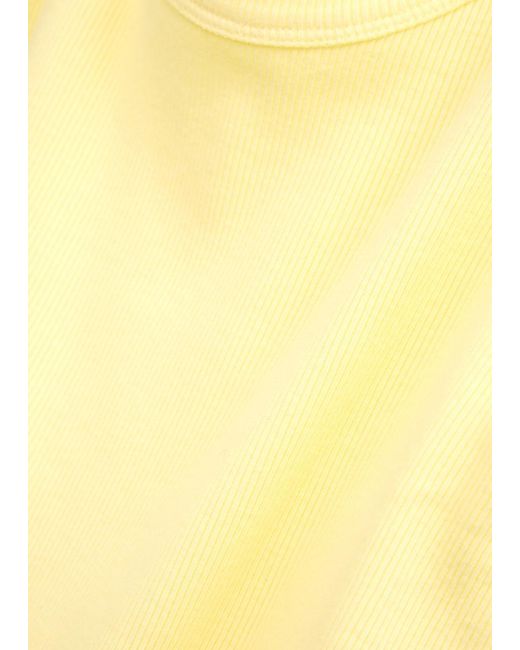 COLORFUL STANDARD Yellow Ribbed Stretch-Cotton Tank