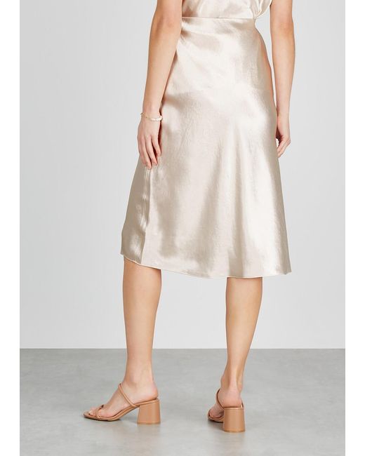 Vince Natural Hammered Satin Skirt