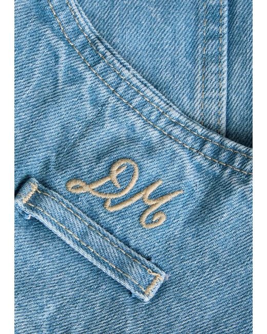 Damson Madder Blue Helly Panelled Denim Gilet