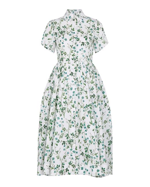 Evi Grintela Nellie White Floral-print Cotton Shirt Dress - Lyst