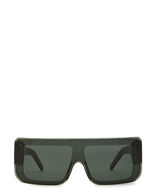 Rick Owens Green Documenta Rectangle-Frame Sunglasses