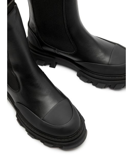 Ganni Black Mid-calf Leather Boots