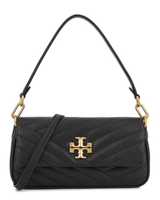 Tory Burch Leather Kira Small Black Quilted Shoulder Bag | Lyst