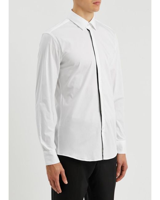 Boss White Stretch-Cotton Shirt for men