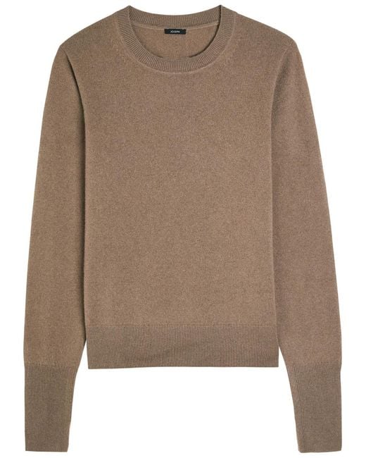 JOSEPH Women's Brown Round Neck Cashmere Sweater
