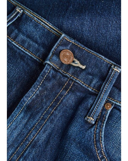 Mother Blue The Rascal Skimp Slim Tapered-Leg Stretch-Denim Jeans