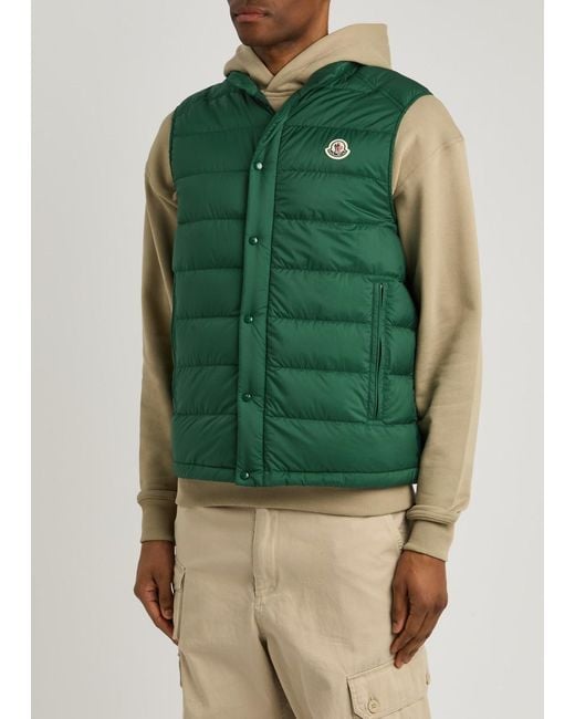 Moncler Green Barthe Quilted Shell Gilet for men