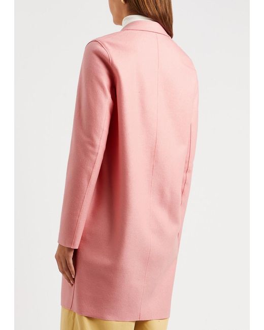 Harris Wharf London Pink Cocoon Wool-felt Coat