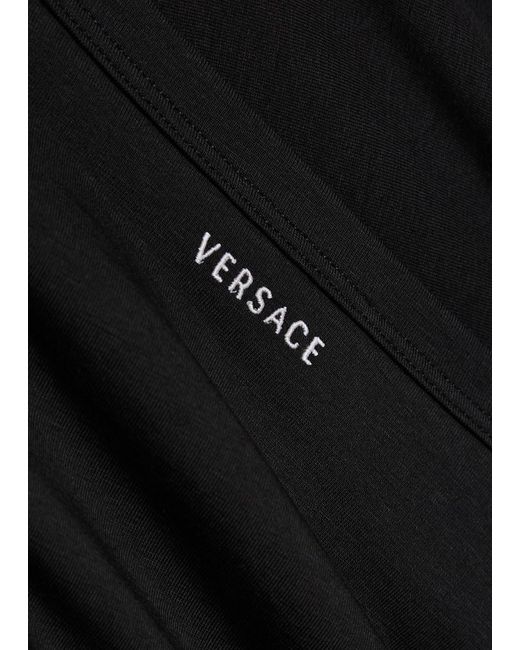 Versace Black Stretch-Cotton T-Shirt for men