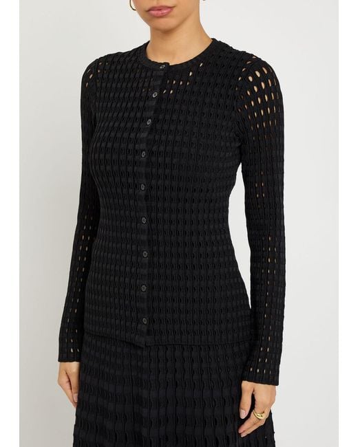 Jonathan Simkhai Black Mabel Textured Cut-Out Knit Top